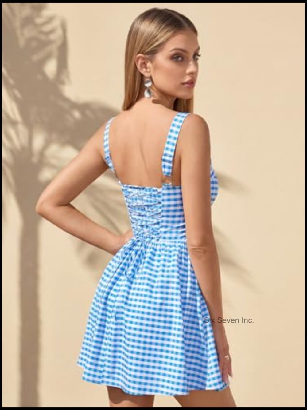 Graduation Corset Mini Dress Flowy Square Neck Lace A Line Party Dress Summer - Picture 2 of 7